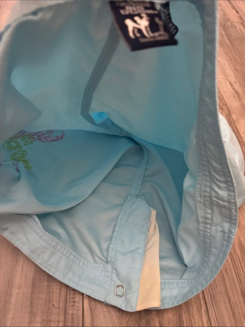 Big Dogs Light Blue  Swim trunks Shorts with Paisley Accent L